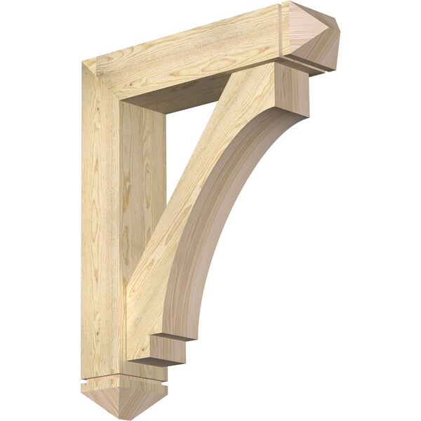 Ekena Millwork Imperial Arts and Crafts Rough Sawn Bracket w/ Offset Brace, Douglas Fir, 8"W x 34"D x 42"H BKT0806X34X42IMP03RDF - main